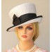 Wedding hat  Church Hat 's Black & White Hat Mad Hatter Cloche tailored hat  eb-77243333